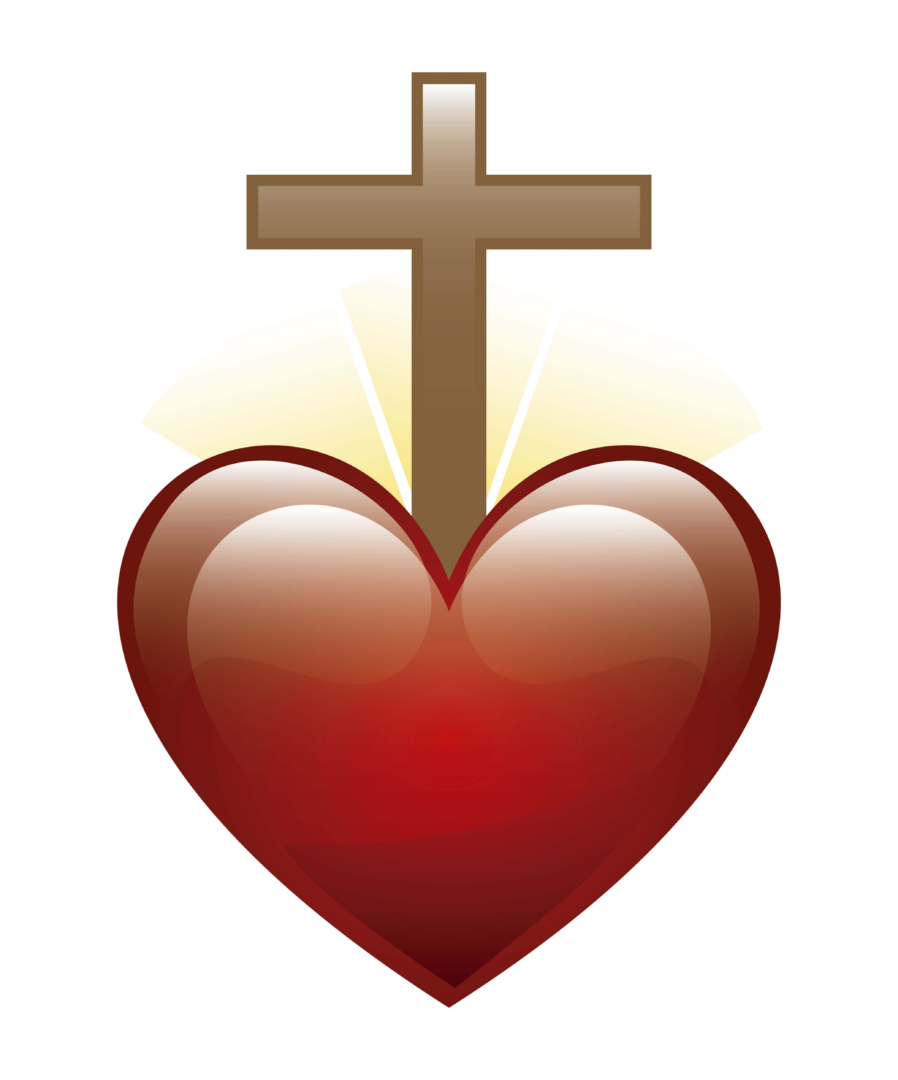 A heart with a cross on it